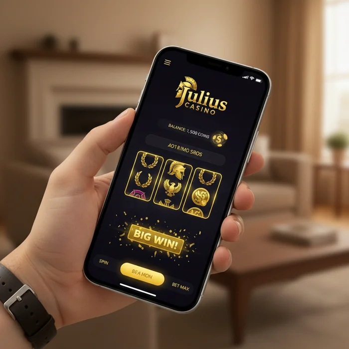 Interface mobile Julius — affichage responsive via navigateur mobile sur smartphone